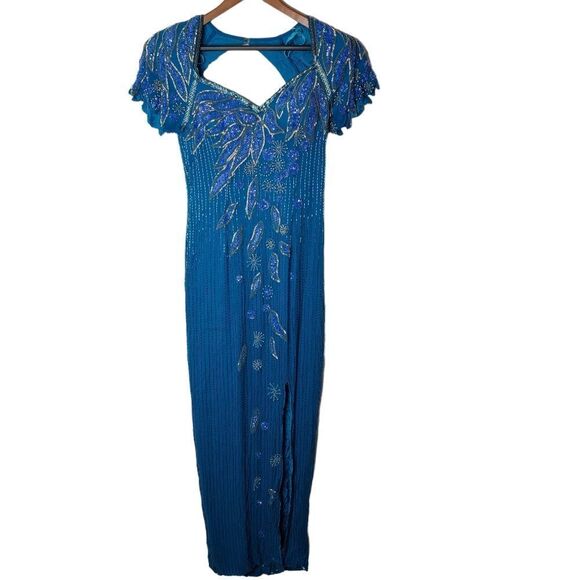 Alyce Design Flapper Girl style vintage 100% silk beaded gown. Women's‎ 8 - Picture 1 of 10
